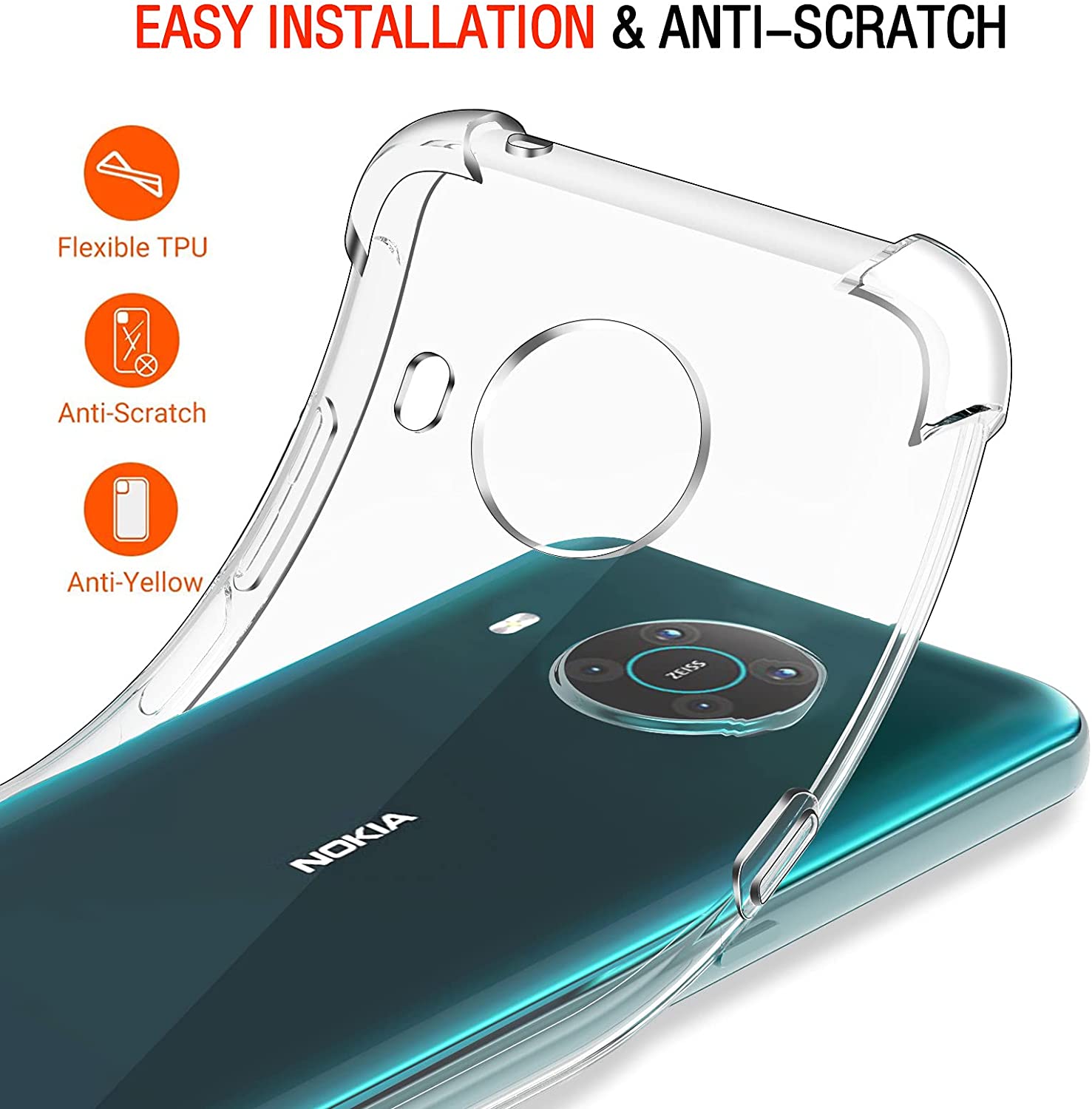 Cover Trasparente In TPU Per Nokia X20 - Custodia Morbida Flessibile Con Motivo Albero