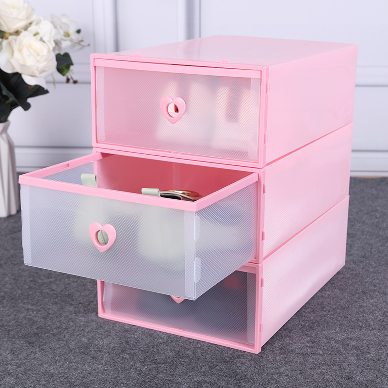 New large thickened drawer type plastic transparent shoe box home