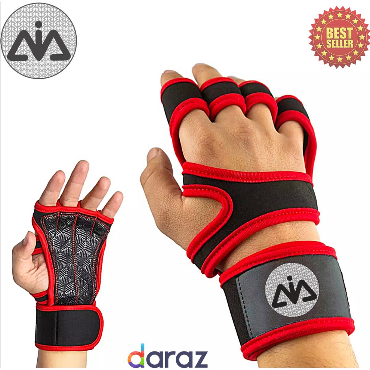 Weightlifting gloves, Gym Gloves, Fitness,  Premium Quality With Extended Wrist Support, For Men And Women, Gym Workout, Gym Accessories, Gym equipment, AAI Store