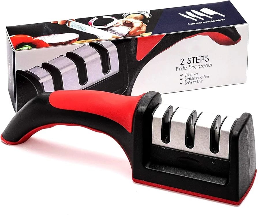 Kitchen Knife Sharpener Adjustable 3 Stage Manual Knives and Scissor Sharpener Professional Blade Sharpening Tool with Sharpener Stone F0e3cfce7167da78cf98fcdb44113be3