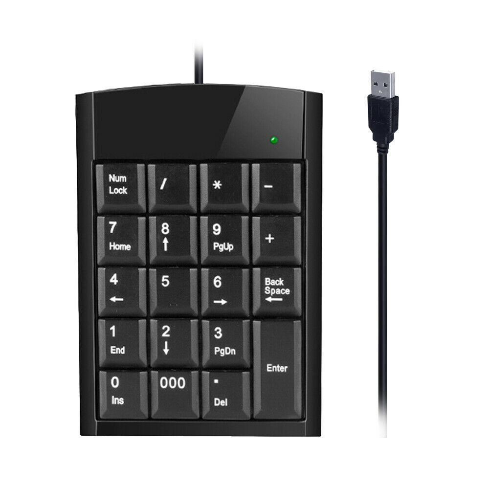 Number 19 Keys Numeric Keypad  Keyboard Accounting USB Cable For Laptop PC Computer