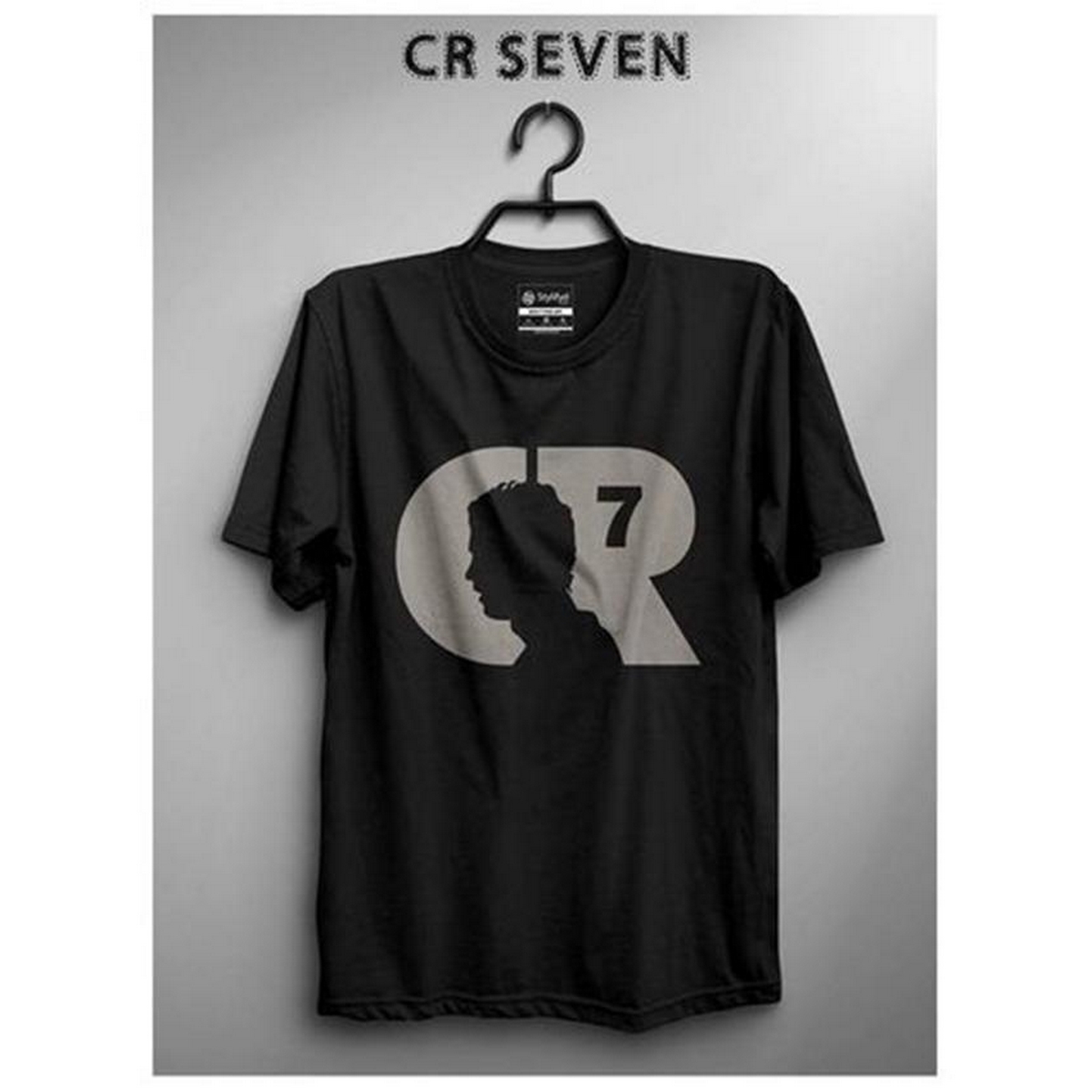 Black Cotton Cr7 T-shirt For Men - 190720183