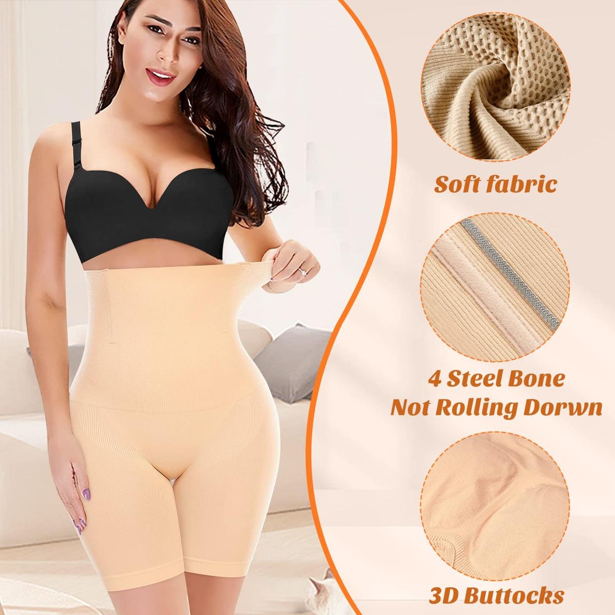 Lower Body Shaper for Women – High Waist Tummy Control Slimming Shapewear | Seamless Hip & Thigh Shaper | Half Body Compression Shorts for Slim Look