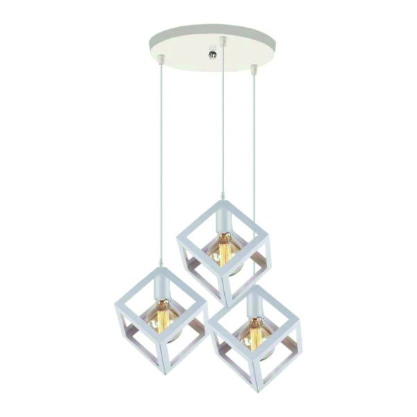 3in1 Base Square Cube Hanging Lamp / 2in1 Base Square Cube Hanging Lamp, Ceiling Lamp, Pendant Lamp, For Home, Office, TV Lounge, Bed Room, Led Light, Led Bulb, Filament Bulb
