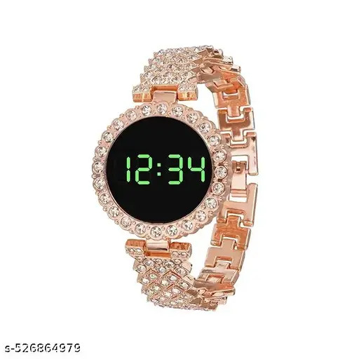 Ladies Luxury Diamond Watch Steel Band Diamond Touch Screen LED Electronic Watches