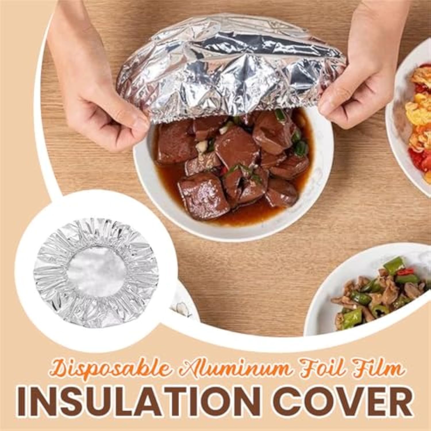 10 Pcs Aluminium Foil Food Cover, Repeatable Insulation Foil Fresh Keeping Bag For Kitchen