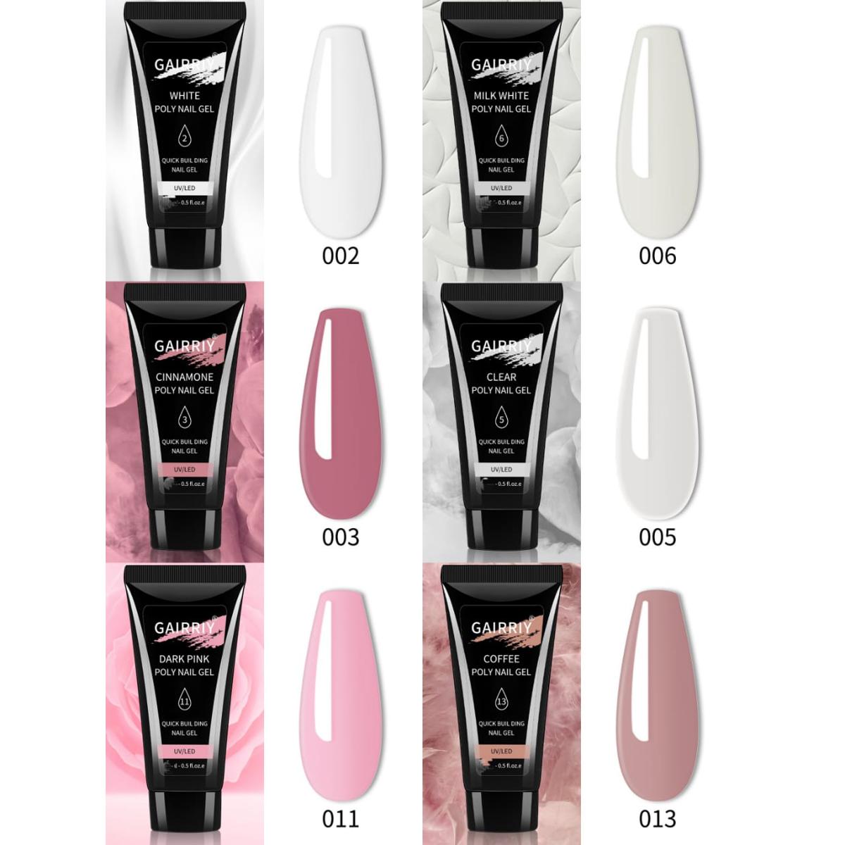 Pack Of 6 Poly Gel Different Colors (Best Quality)