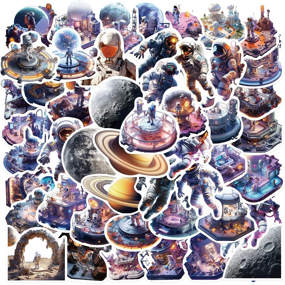 10/30/50PCS Cool Outer Space Astronaut Cartoon Stickers Aesthetic ...