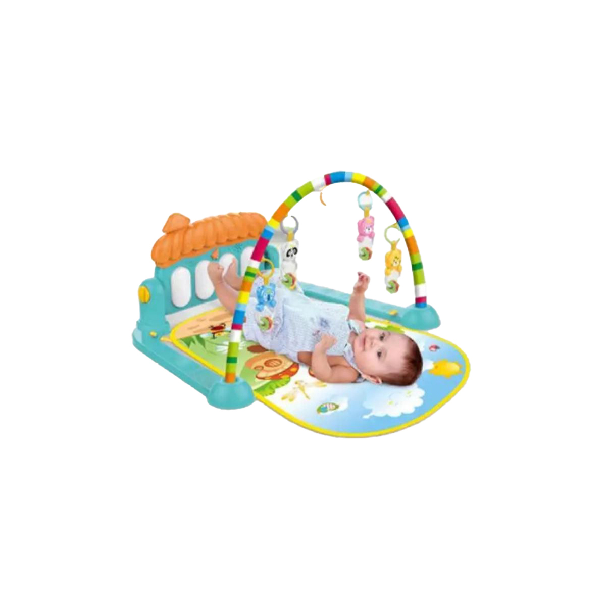 Huanger - 3 In 1 Newborn Baby Play Gym Piano Fitness Rack - Activity Mat