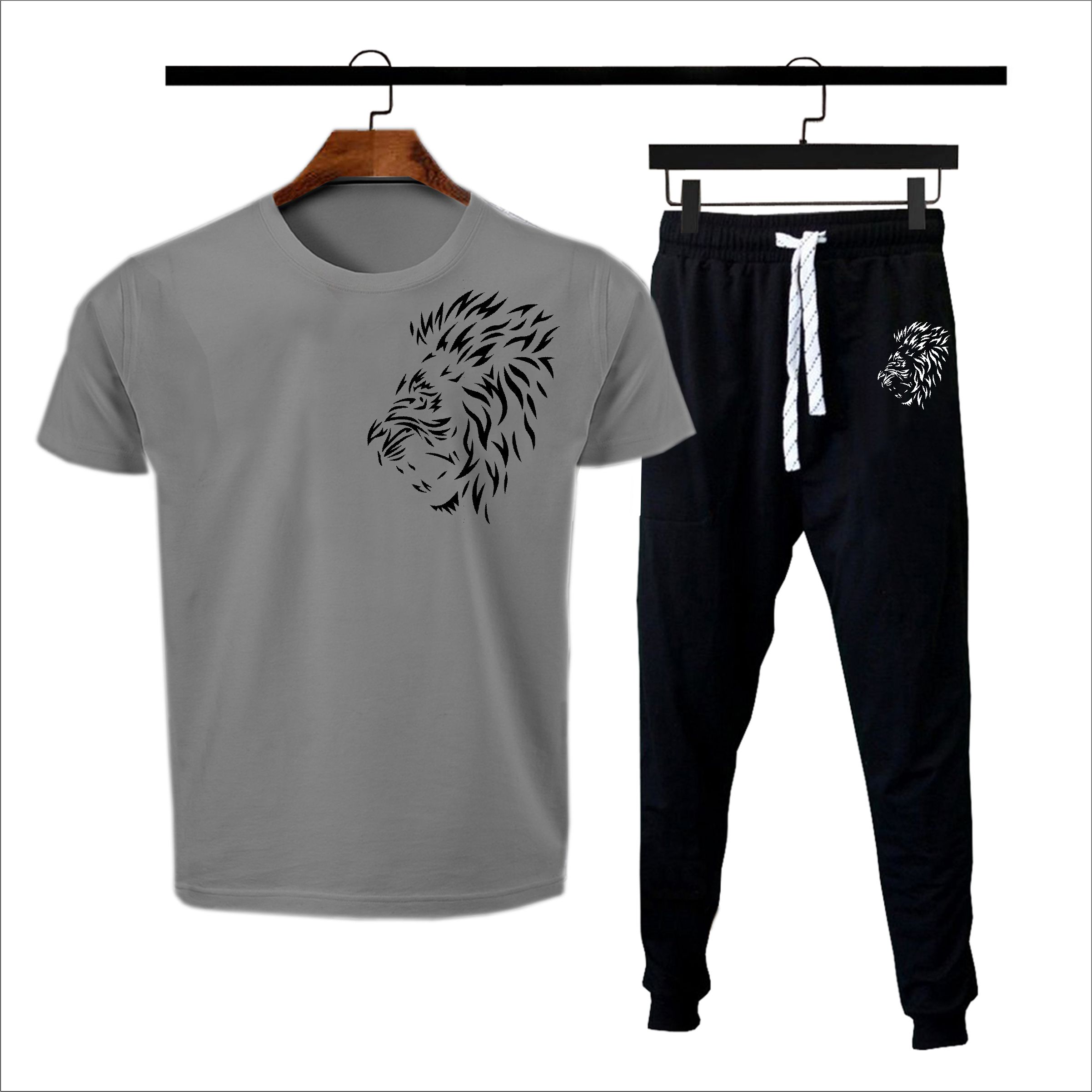 Summer Printed Yellow & Black Soft Comfortable micro polyster Track Suit For men  With T-Shirt Trouser Set for Men & Boys