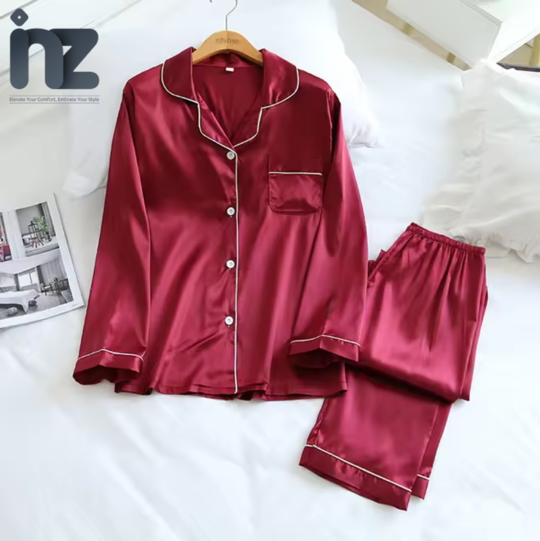 nighty dress trouser shirt Plain Shirt and Plazo Style Night Dress For Her Oshi.pk