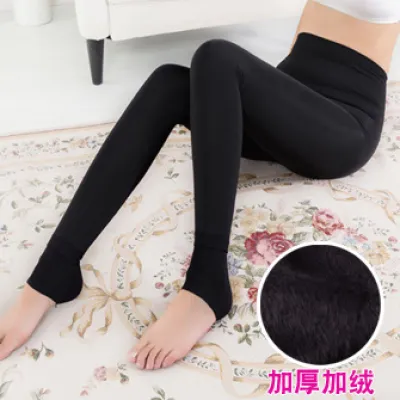 Autumn and winter thickened velvet warm leggings bare legs artifact skin  color one-piece pants slimming