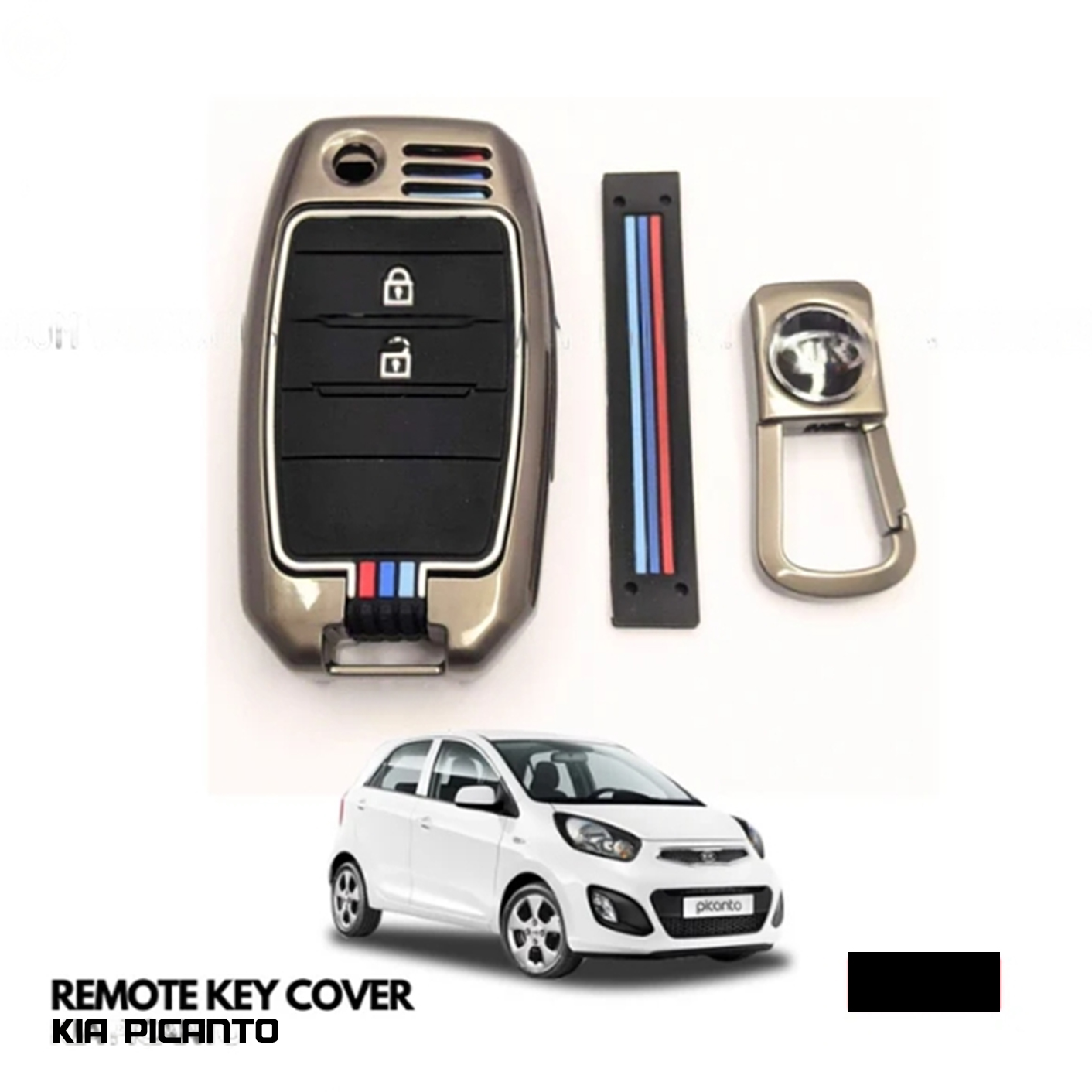 Key Rings Picanto KEY REMOTE COVER METAL PREMIUM QUALITY FOR KIA PICANTO | Daraz.pk