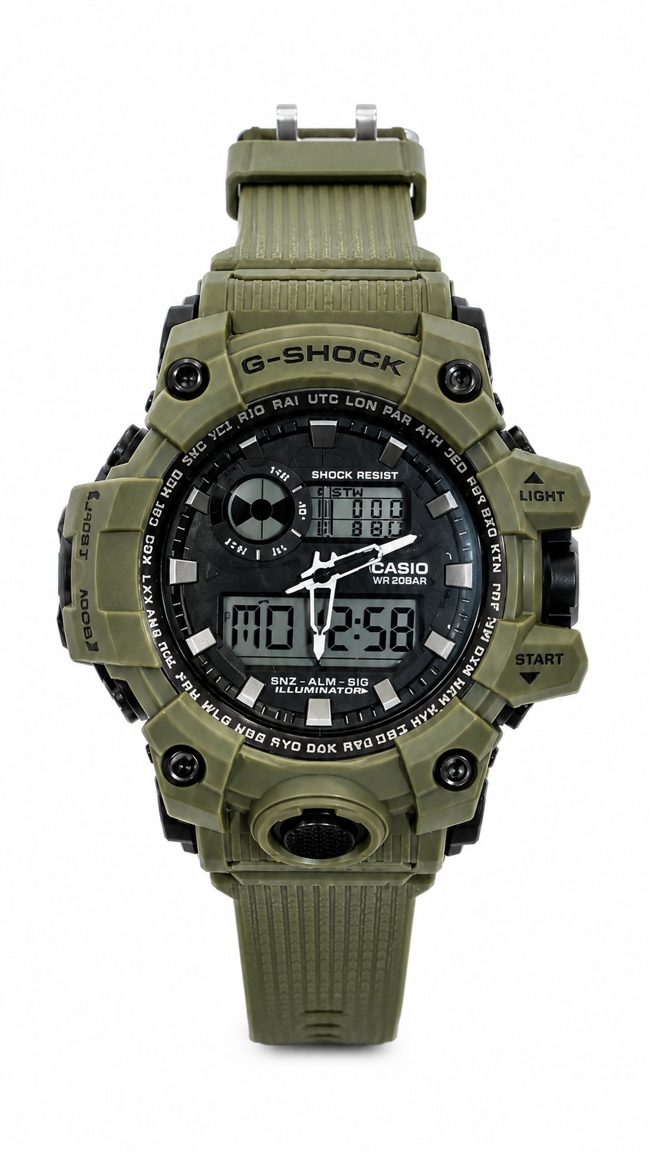 Men’s Sports Watch – Analog Digital Dual Display – Shock Resistant Military Outdoor Wrist Watch