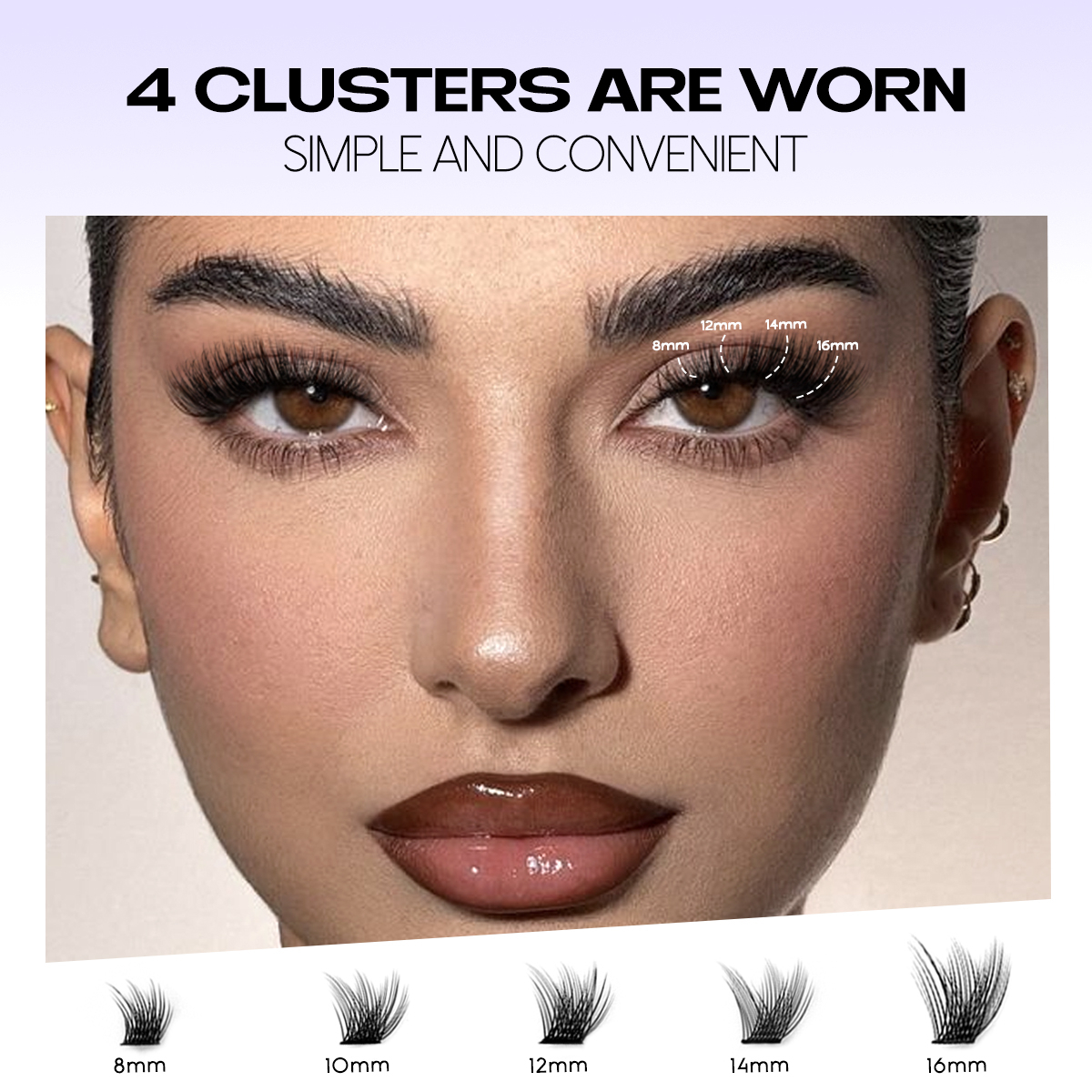 DIY Eyelash Extension Kit, Lash Cluster Kit With Waterproof Strong Hold Eyelash Bond, Eyelash Remover and Tweezer (200 clusters)