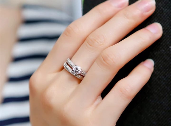New Fashion Zircon Pair Finger Rings Couple Jewelry Engagement Bridal Wedding Gift Men Women