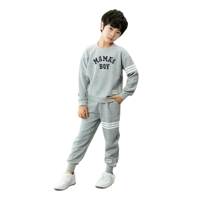 Baby Boy's Letter Prin Clothes Long Sleeve Sweatshirt & Trousers Set, Casual Fall Winter Kid'sTracksuit,2pcs Preppy Style Outfit
