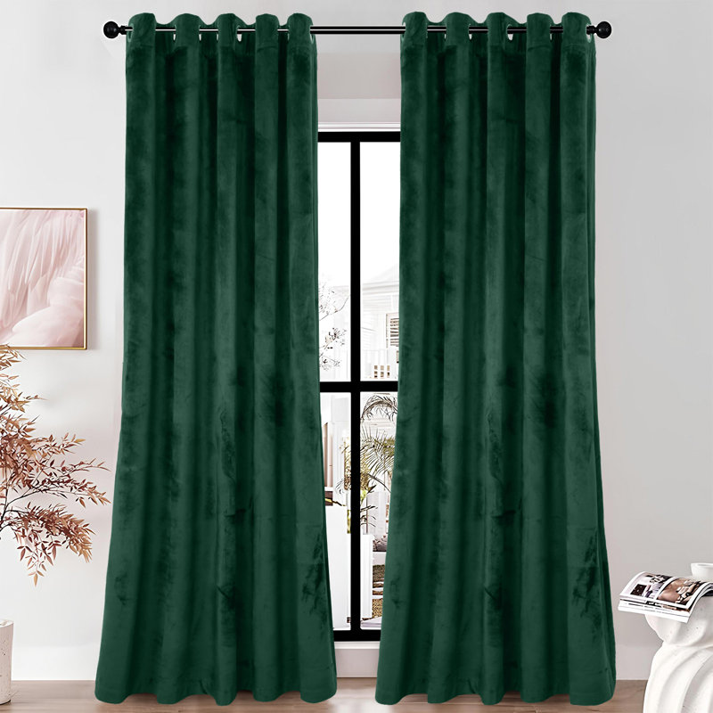 Pack of 2 Velvet Curtains - Eyelet Ring Curtains - Customized