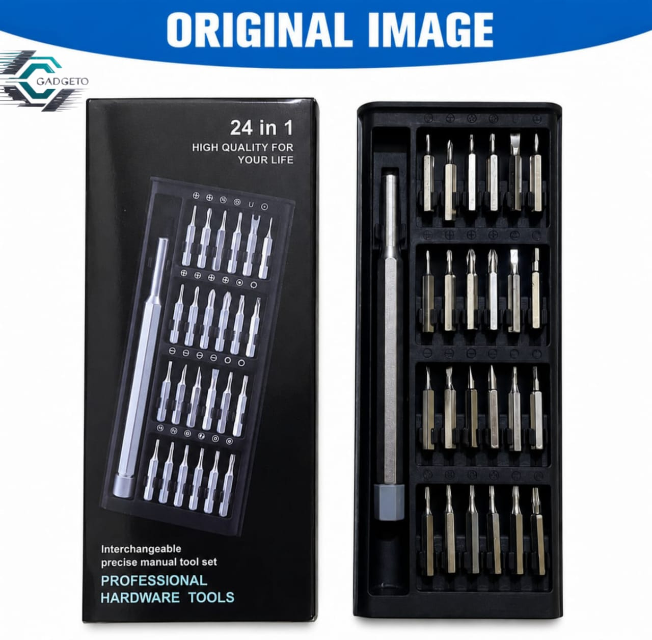 All In One Screwdriver Set 24 in 1 Screwdriver Set  - Mini Magnetic Screw Driver Kit for Mobile, Watch, Glasses & Electronics Repair Tool Set for Laptop, Phone Repair, Watch & Camera Maintenance - Multi-Purpose Hand Tools Box