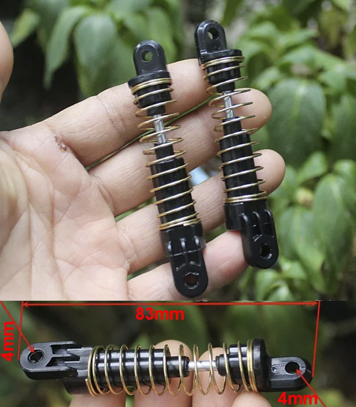 Set of 2pcs 83mm RC Shock Absorber Assembly (4mm Bore) | DIY Robot Car & Climbing Off-Road Vehicle Accessories