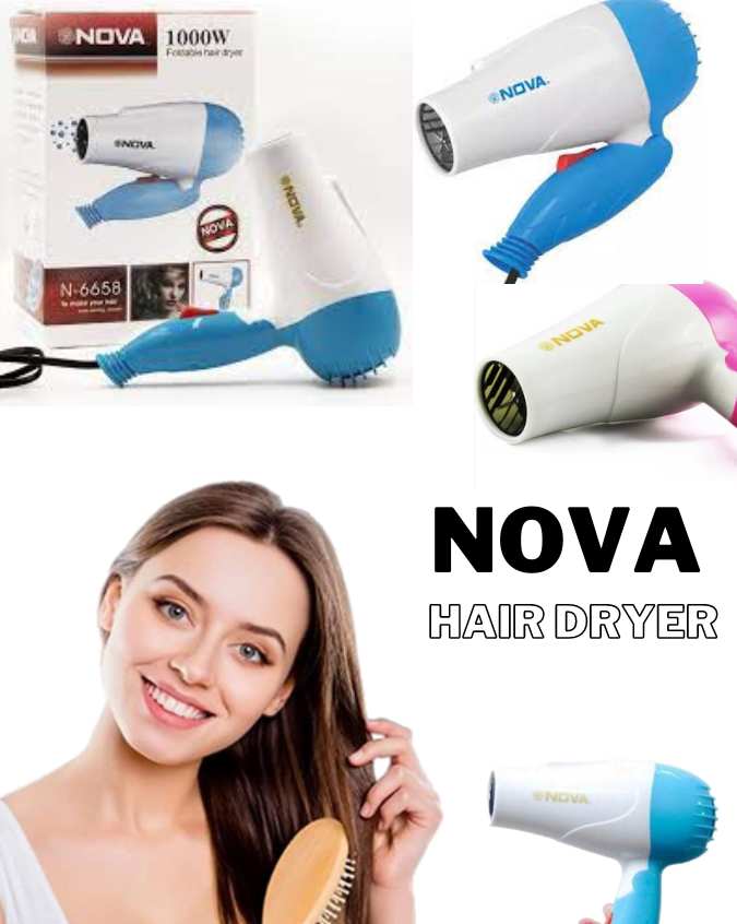 Nova 1000W Professional Heavy Duty Electric Compact Hair Dryer