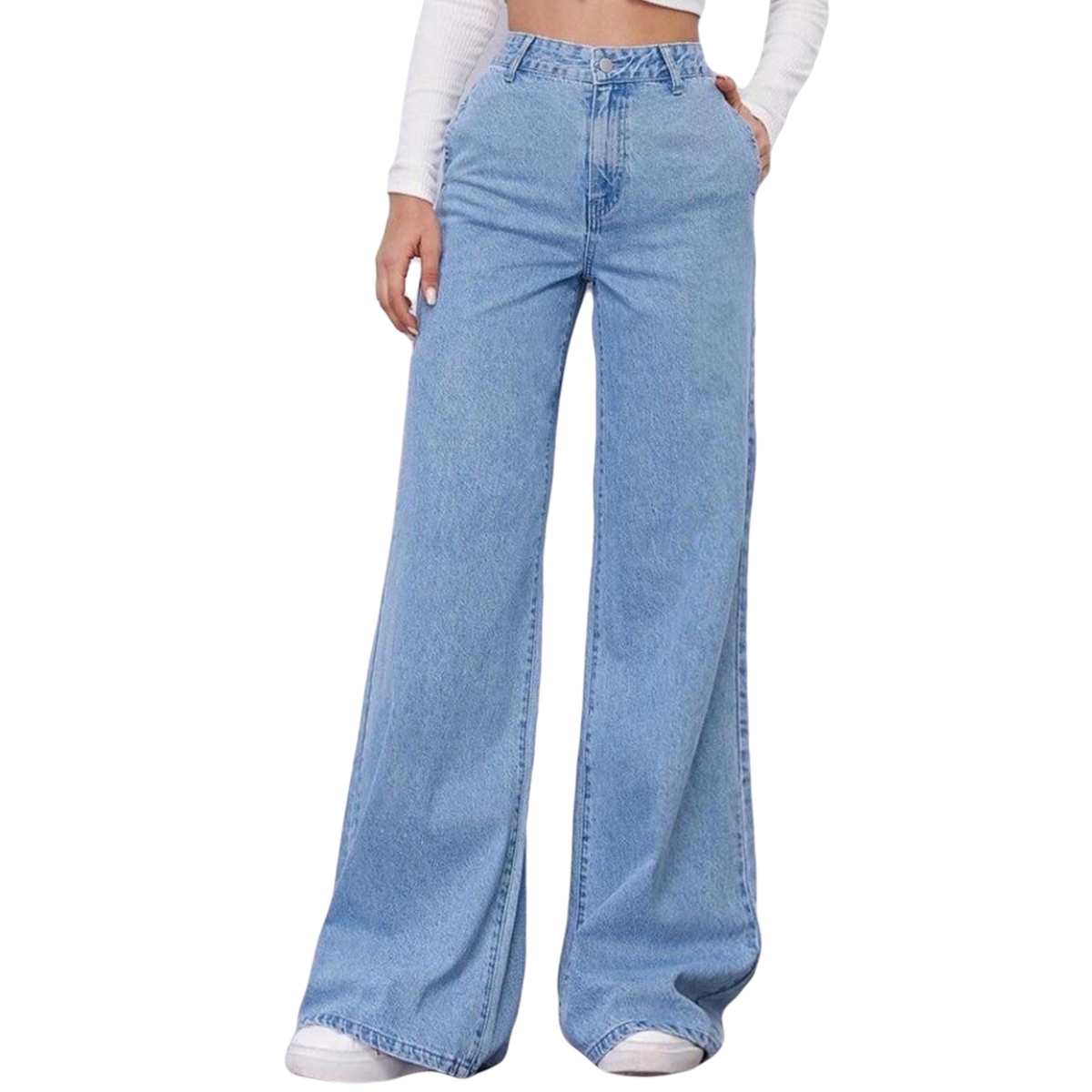 Highwaist Wide Leg Denim Jeans for Women, Stylish and Comfortable