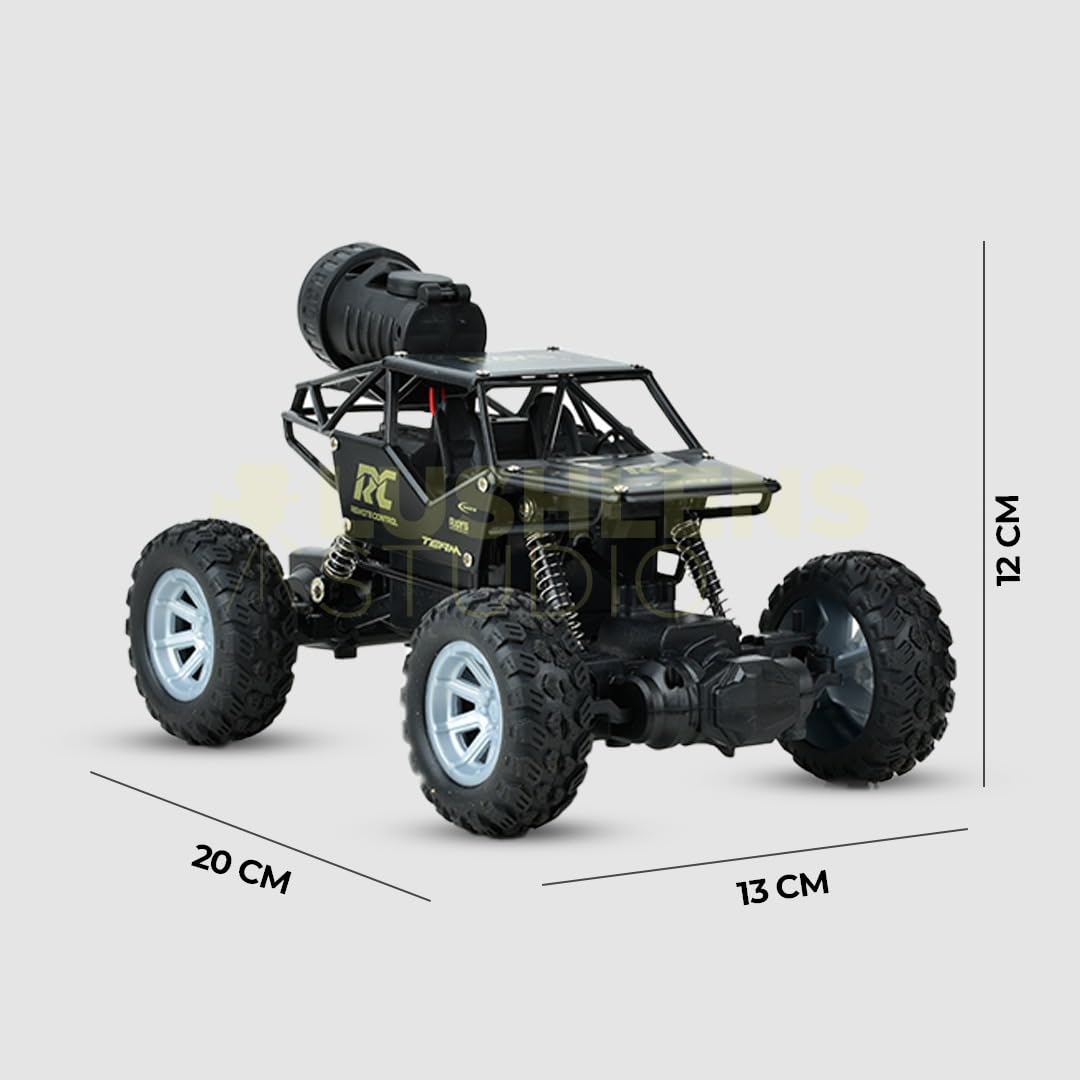 RC Remote Control Monster Truck 4x4 Off-Road Rock Crawler RC Toy with Smoke Spray Feature | RC Monster Truck Car with Soft Rubber Tires | High-Speed Rechargeable Rock Crawler | Metallic Body | Battery Included 2.4Ghz 1:16 Scale Car for Boys and Girls