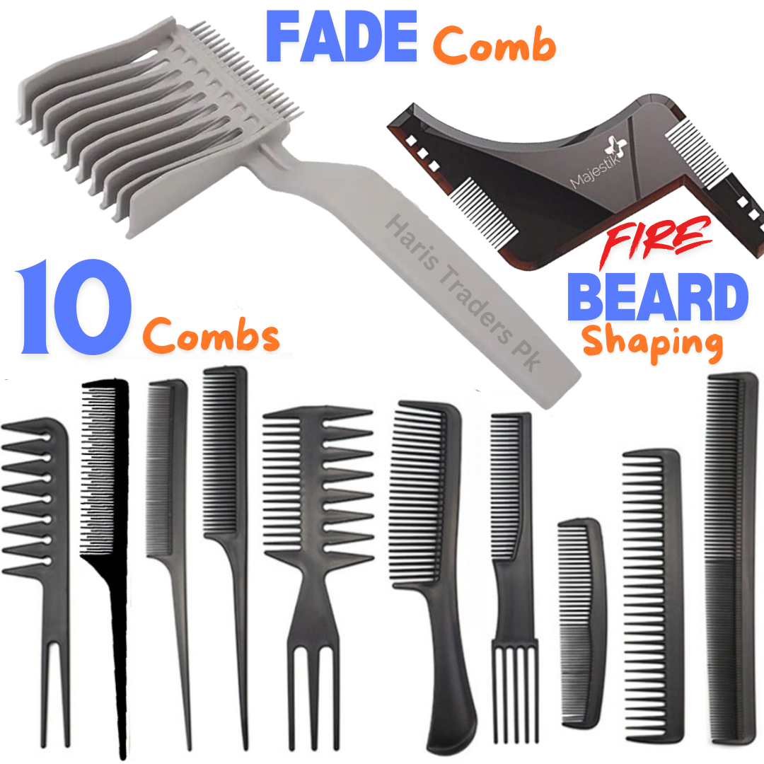 Men's Retro Oil Hair Comb Wide Tooth Fork Comb Back Hair Pick Comb Beard Oil Afro Hairstyle Combs Barbershop Men's Styling Tools