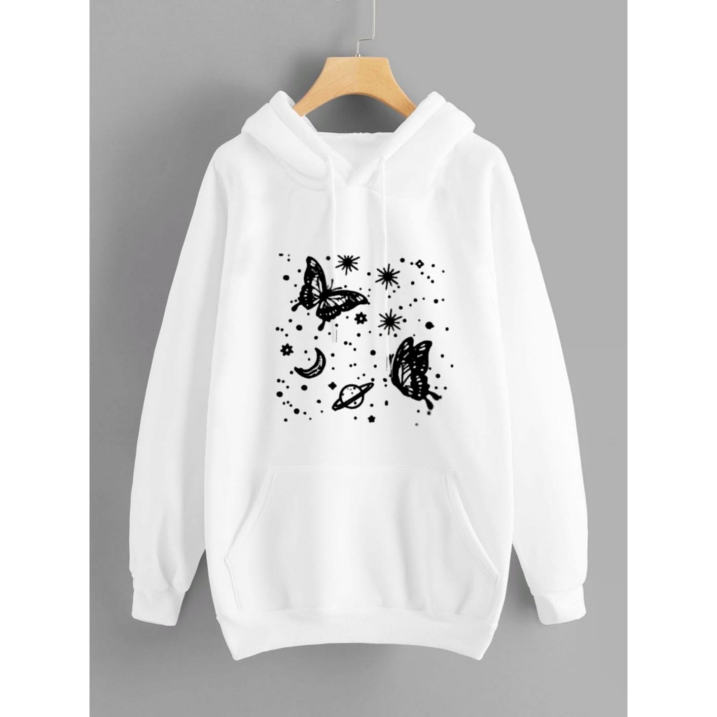 Lilac Butterfly Printed Hoodies For Girls & Women - Comfy & Cozy Hoodies For Girls