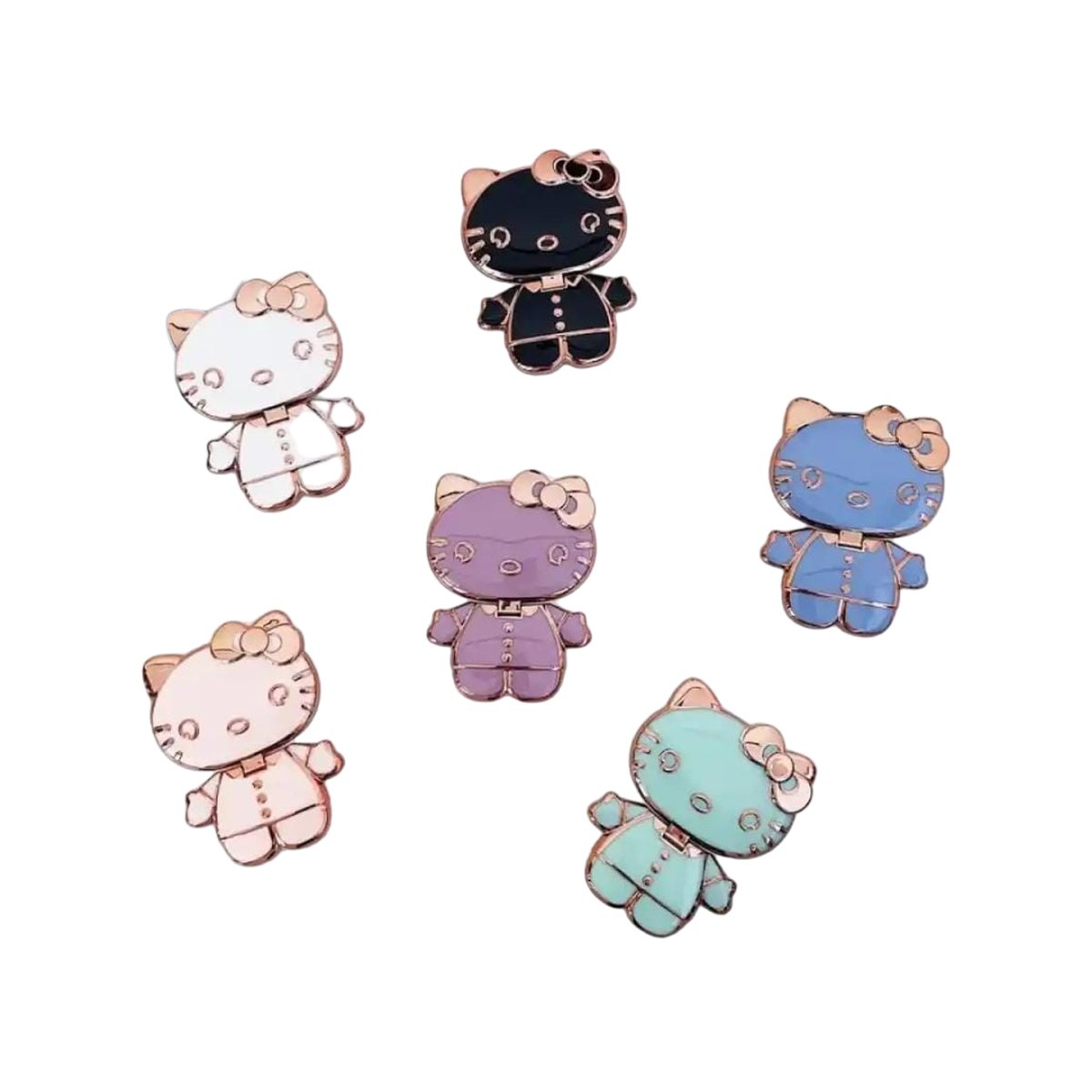 Hello Kitty Fancy Mirror Folding Bracket | Luxury Stand for Girls | Portrait & Landscape Stand with mirror | Mobile Back Cover Stand - Pop Socket Holder