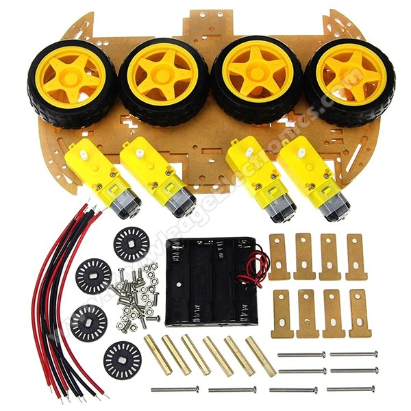 4 wheel (acrylic) Smart Robot Car Chassis 4 Wheel Kit with accessories For Diy Arduino and Raspberry pi Projects