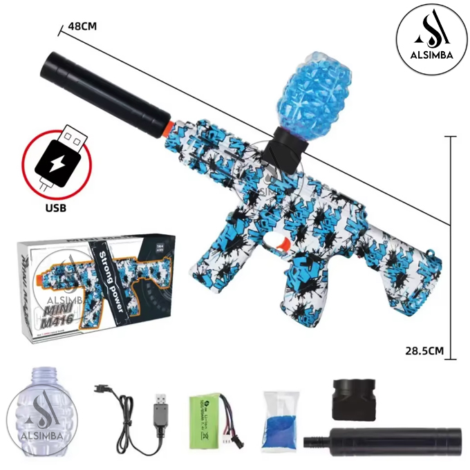 M416 Gel Blaster Automatic Rechargeable Electric Machine ToyGun New Special Edition Trendy Toy For kids & Boys AK47 or MP5 or M416 ToyGun with 1,000 Gel Ball Splatter Ball Blaster for Orbeez Shooting Games Outdoor Activities-Boys and Girls Team Game