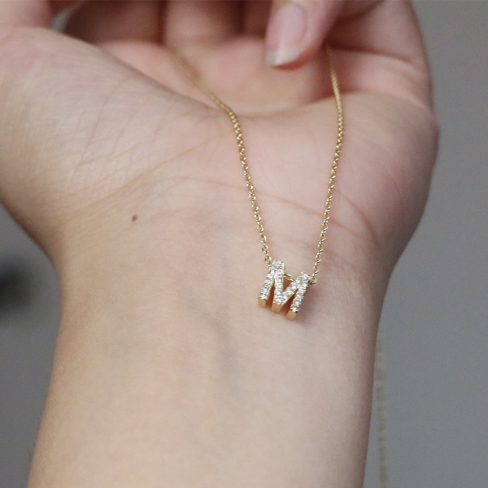 Initial Letter Necklace Pendant 