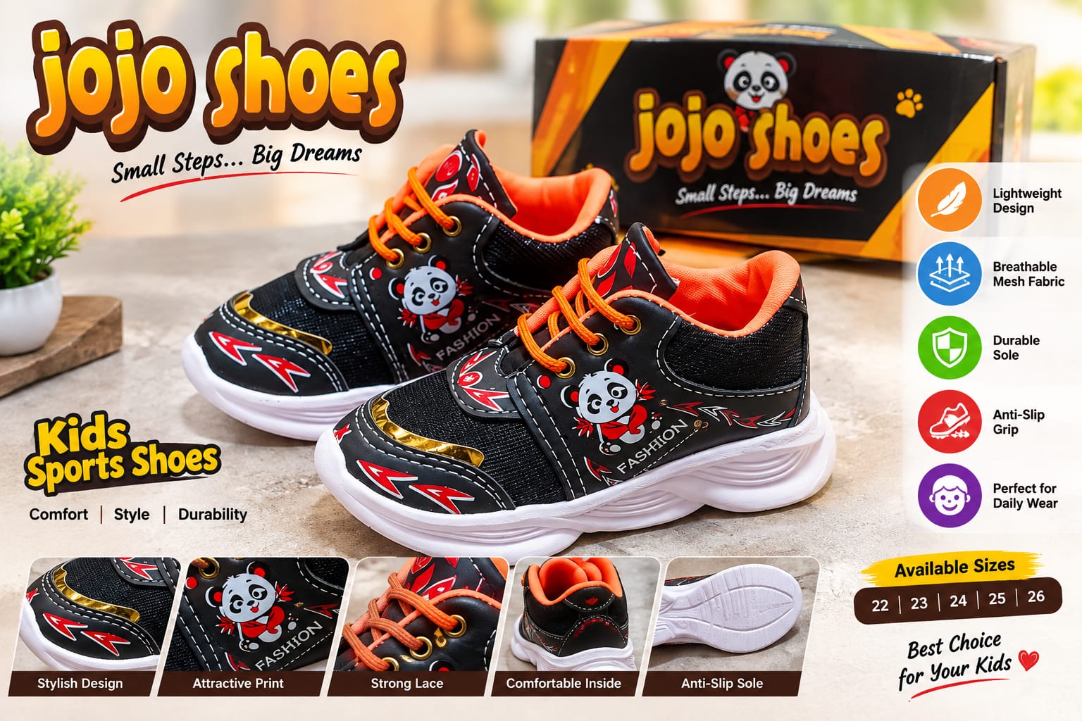 Kids Fashion Sneakers – Stylish Casual Sports Shoes Children's Sneaker Sport Shoes Summer Lightweight Size 21-28 JOJO Shoes
