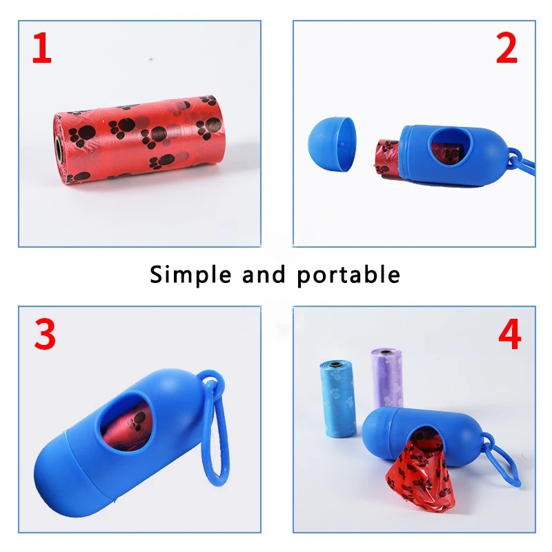 Plastic Diaper Bag Box Disposable Baby Pet Garbage Bag for Case Removable Box 1 roll 1 container