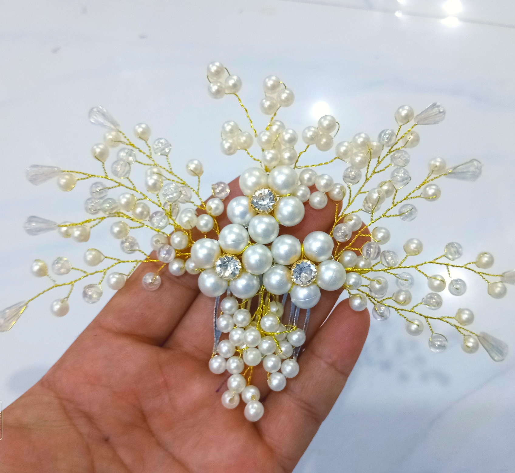 Bridal Wedding Hair Accessories Pearl Hair Comb Clips for Women Rhinestone Hair Jewelry Bride Headpiece Party Bridesmaid Gift