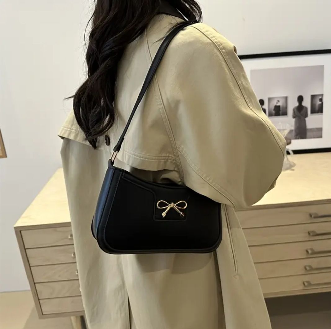 Fashion Black Synthetic Leather Summer Shoulder Bag for Women – Tote Crossbody Handbag