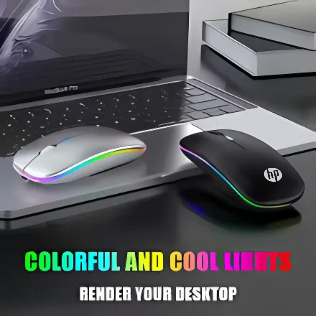 { Special Offer }  RGB Wireless Mouse With Free Mouse Pad - Slim & Silent 7 Colour LED Lights - Dual Mode 2.4G & Bluetooth Rechargeable Portable Optical Office Mouse With USB Receiver - 3 Adjustable DPI Levels for Notebook, PC, Computer, MacBook by TechZo