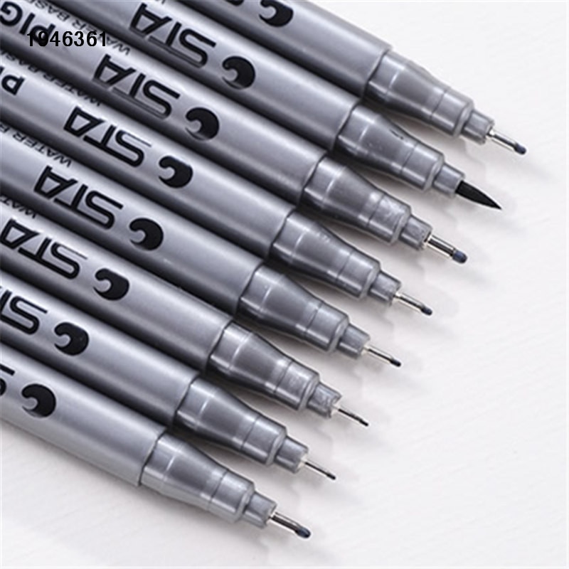 Waterproof STA Art Markers brush pen office student School Painting Line  Drawing Black fine sketch Pens