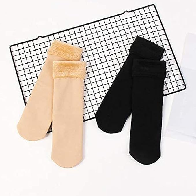 Women Winter Warm Socks Solid Color Comfortable Fleece Thick Stocking Soft Boots Sleeping Sock Female Elasticity Velvet Socks