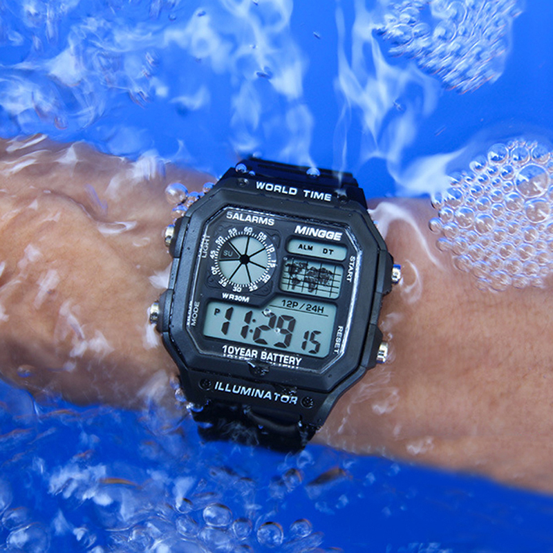 Digital Sports Luminous Waterproof Slim Watch