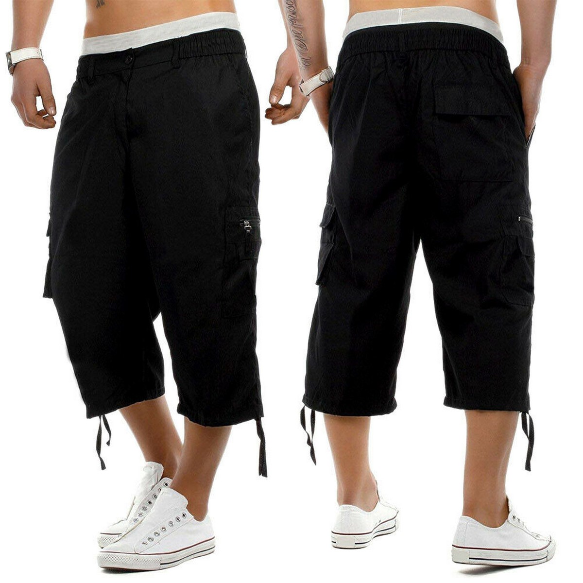 Mens 3/4 Long Length Casual Pants 