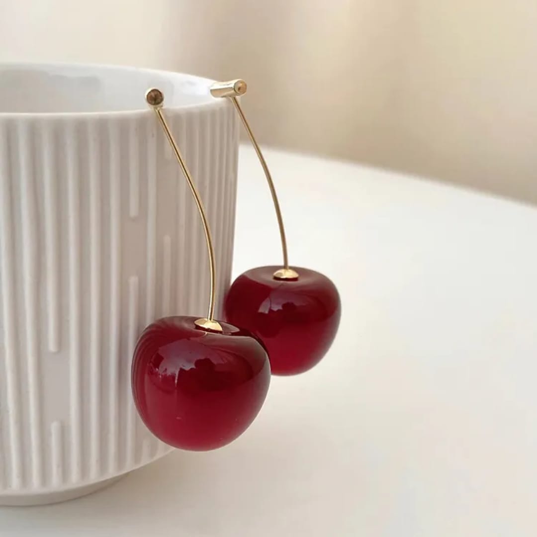 Trending Red Cherry Drop Earrings And Mix Designs