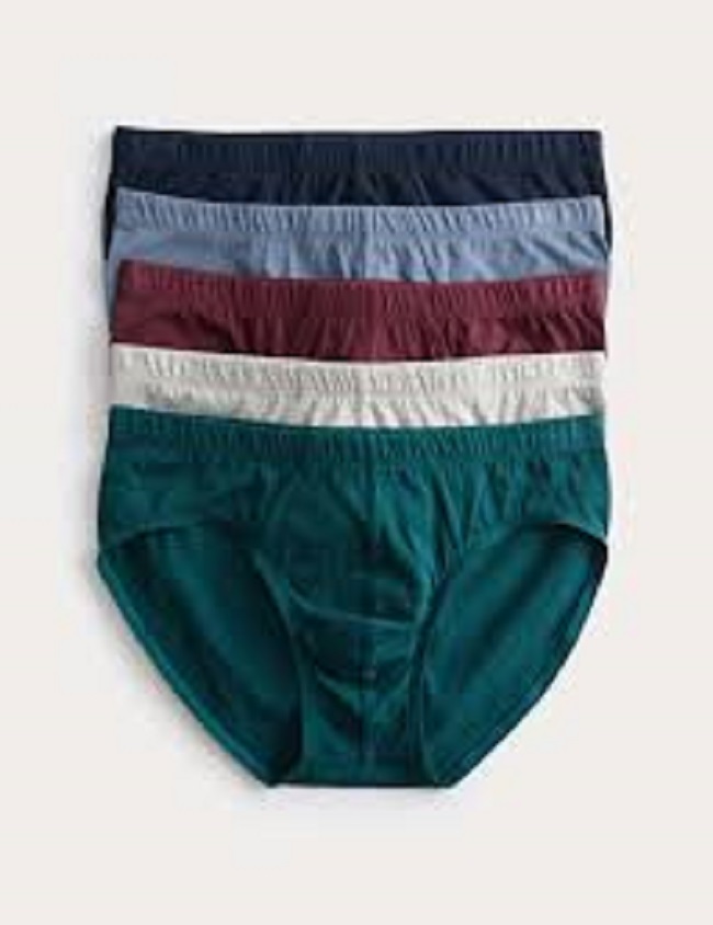 Pack of 5 Men's Super Soft Cotton Brief/Slips Pattren UnderWear (MultiColor)