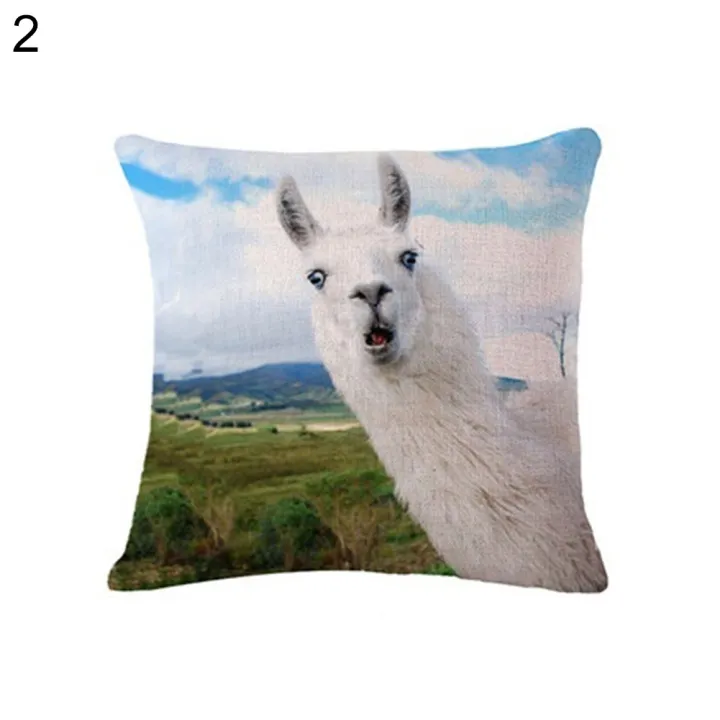 Llama Alpaca Linen Throw Pillow Case Cushion Cover Sofa Bed Car Office  Decor: Buy Online at Best Prices in Pakistan 