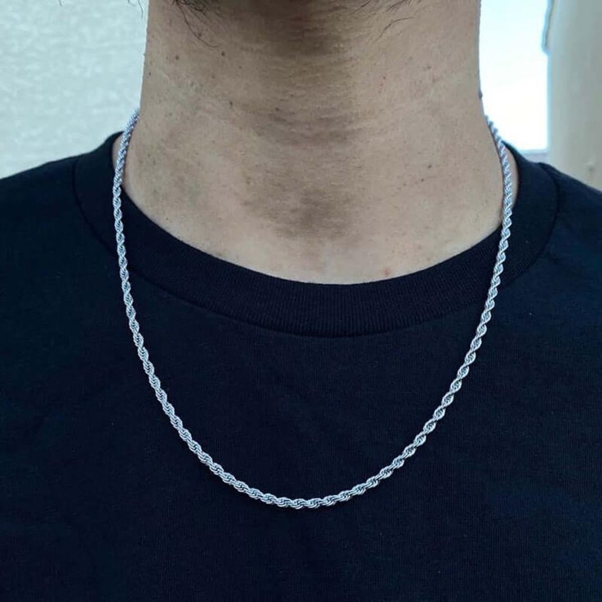 Silver Rope Chain Sterling Pieces New Style Men Original Chain Hight Quality For Man-Boys