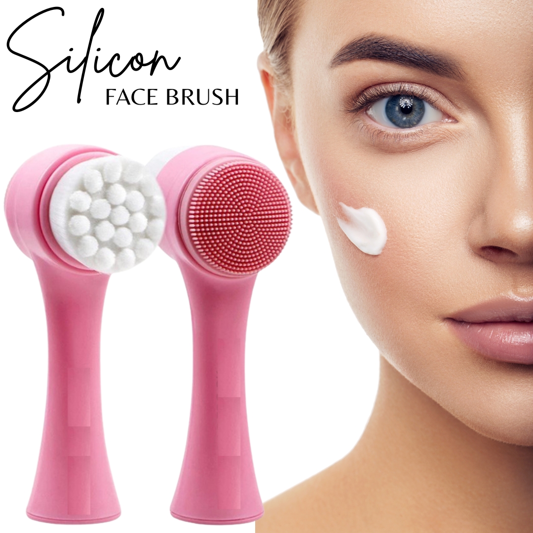 2 In 1 Face Cleansing Brush Silicone Double-Sided Facial Deep Cleaning Pore Cleaner Massage Skin Care Cleanser Blackhead Removal