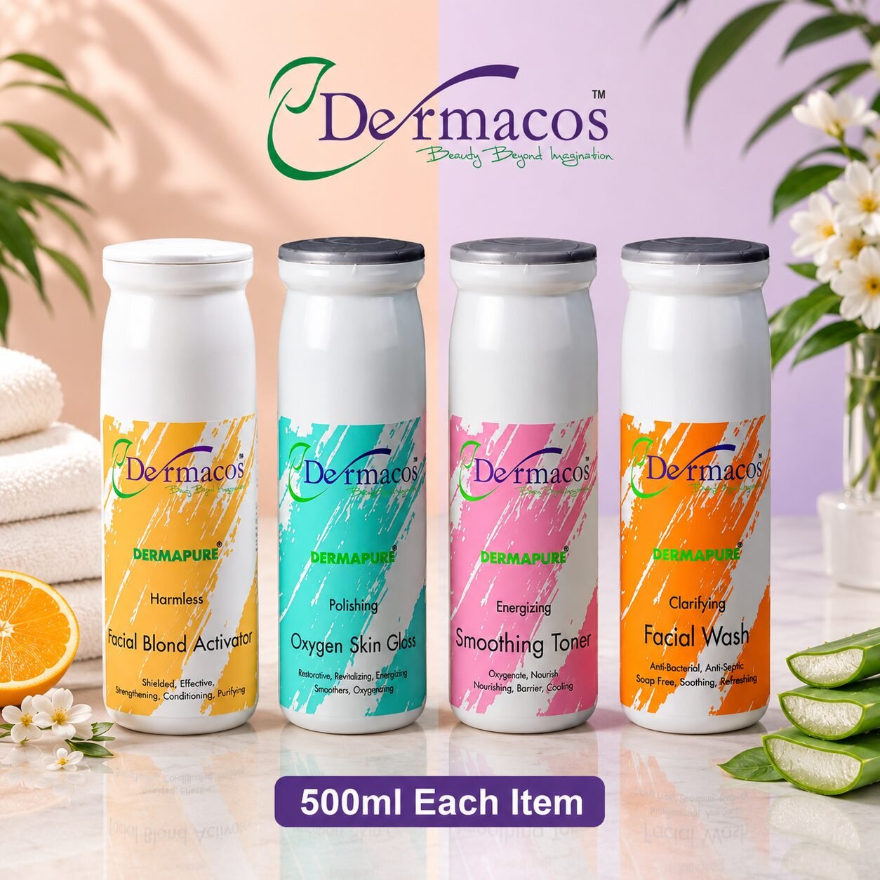 Facial Tubes Combination-1 ( Each) Pack of 4 | Personal Care Set | 500ml