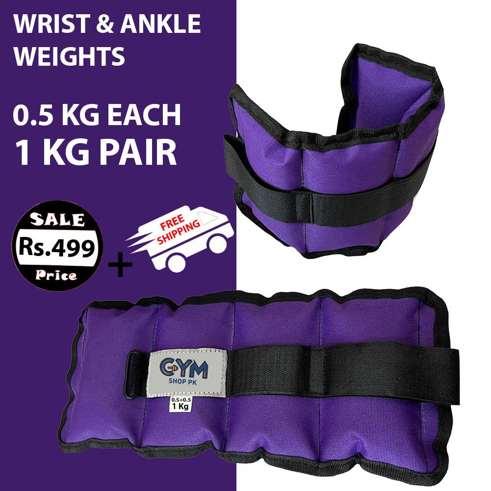 ankle Weight Purple 1kg for Fitness, Running, Walking, Gym & Home Workouts By GYM SHOP PK