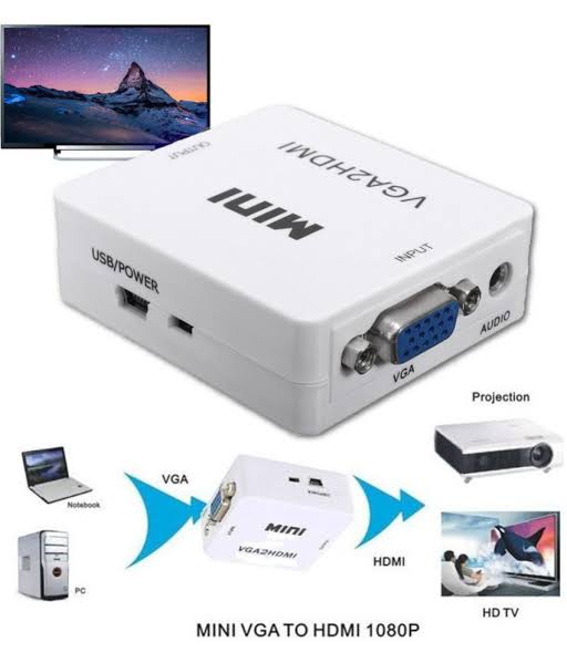 VGA To HDMI Video And Audio Video Converter Adapter For HDTVs